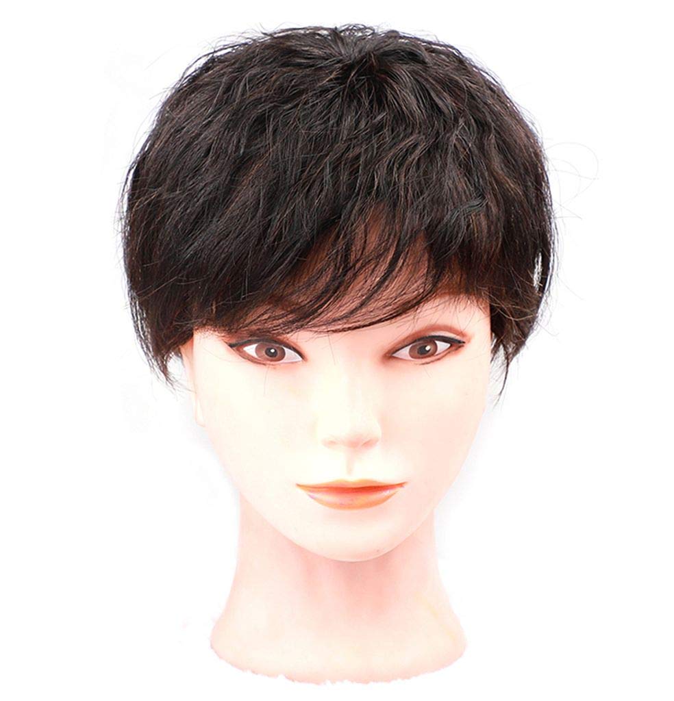 LXUE Women's Natural Curly Human Hair Topper for Bald Spots & Thinning Hair - 6