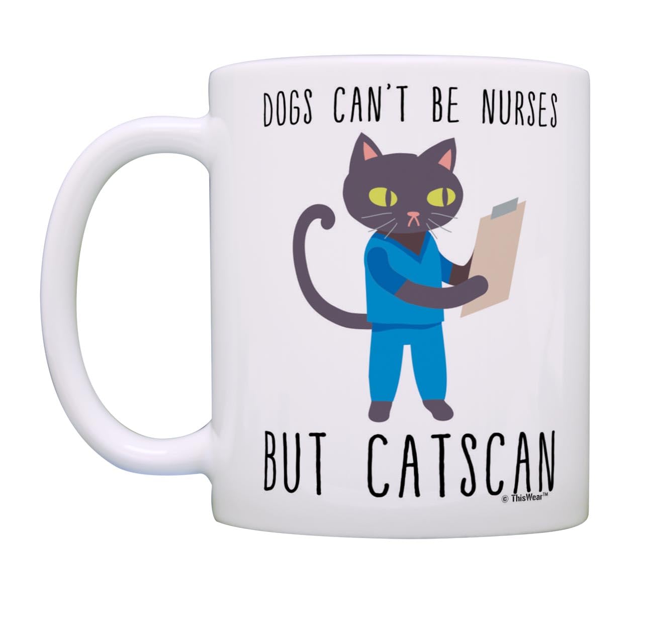 Funny Cat Coffee Mug - 11oz Ceramic Cup with Handle | Cute Cat Lover Gift for Nurses & Pet Owners | Perfect for Coffee, Tea & Office Use