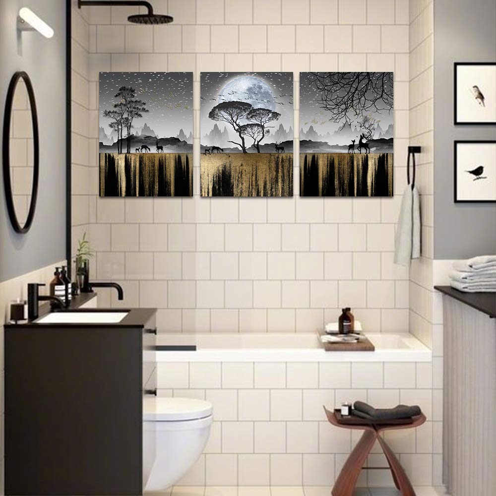 Black and White Tree Canvas Wall Art - Modern Family Home Decor for Living Room, Bedroom, Office & Kitchen - Inspirational Wall Print for Housewarming Gift & Interior Design