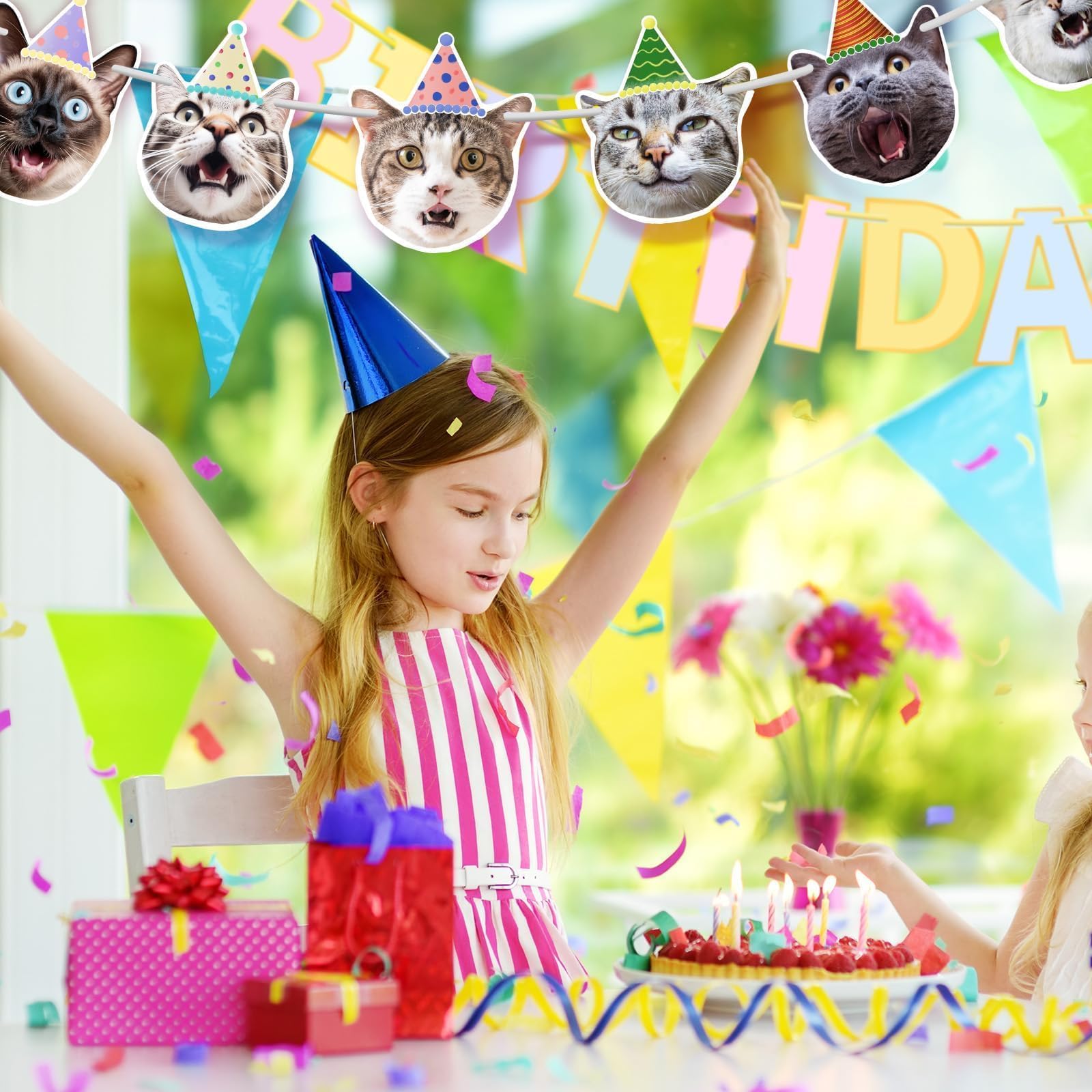 Happy Birthday Cat Banner & Garland - Party Decor for Cat Lovers