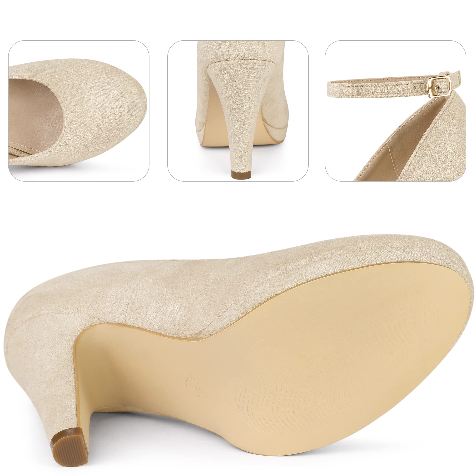 Perphy Women's Mary Jane Pumps - Round Toe Stiletto Heels for Dress, Party & Work | Comfortable Dress Shoes for Formal Occasions & Everyday Wear