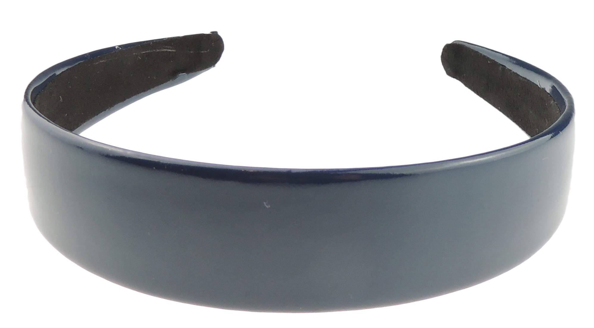 Shiny Patent Leather Alice Headband for Girls & Women - Navy Blue Hairband for Party, Birthday, Christmas & Evening Events - Perfect Hair Accessory for Special Occasions