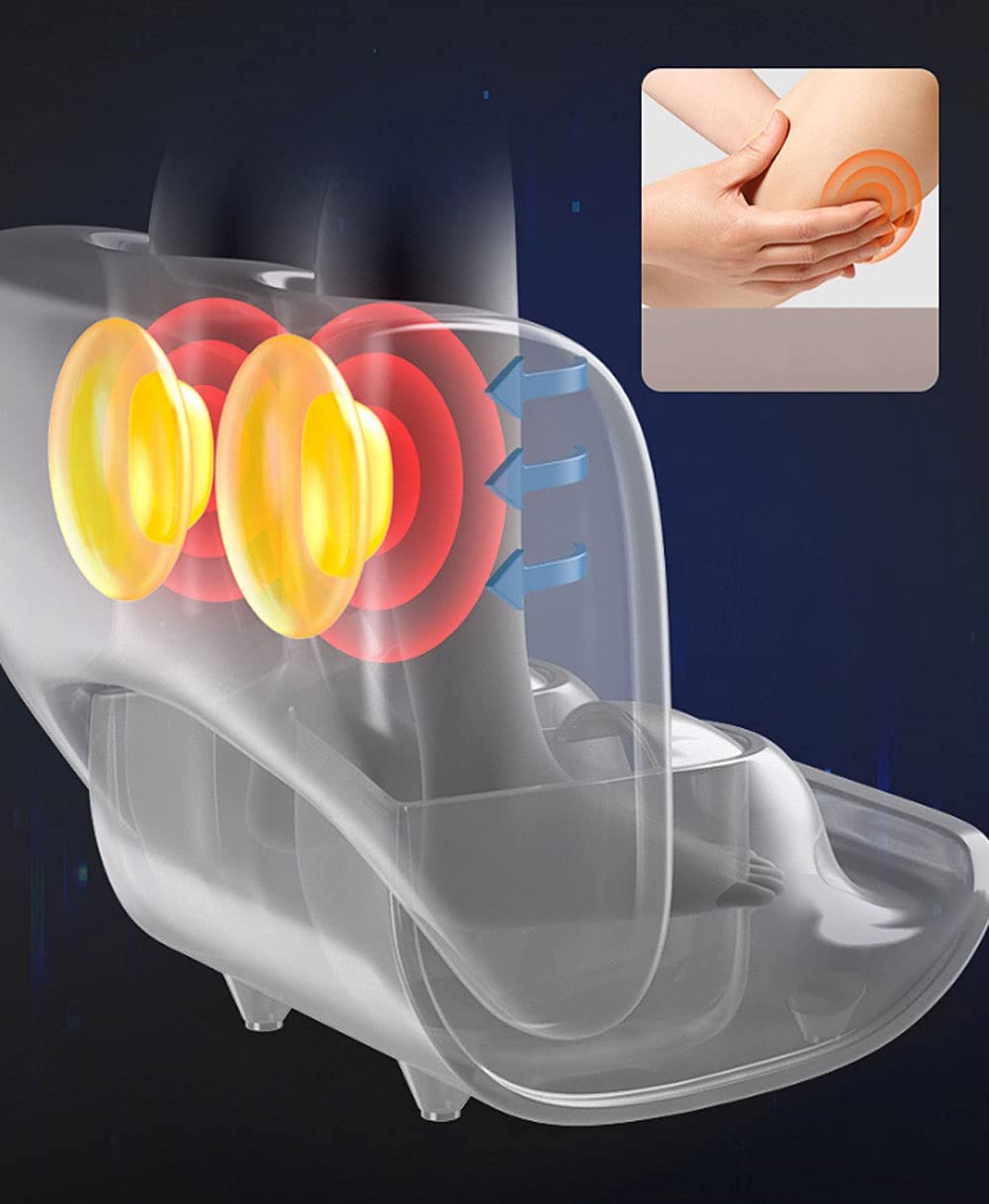 Electric Foot Massager with Kneading, Rolling & Heat Therapy - Deep Tissue Relief for Tired Feet, Legs & Calves - Perfect for Home Relaxation, Office Stress Relief & Post-Workout Recovery (Gray)