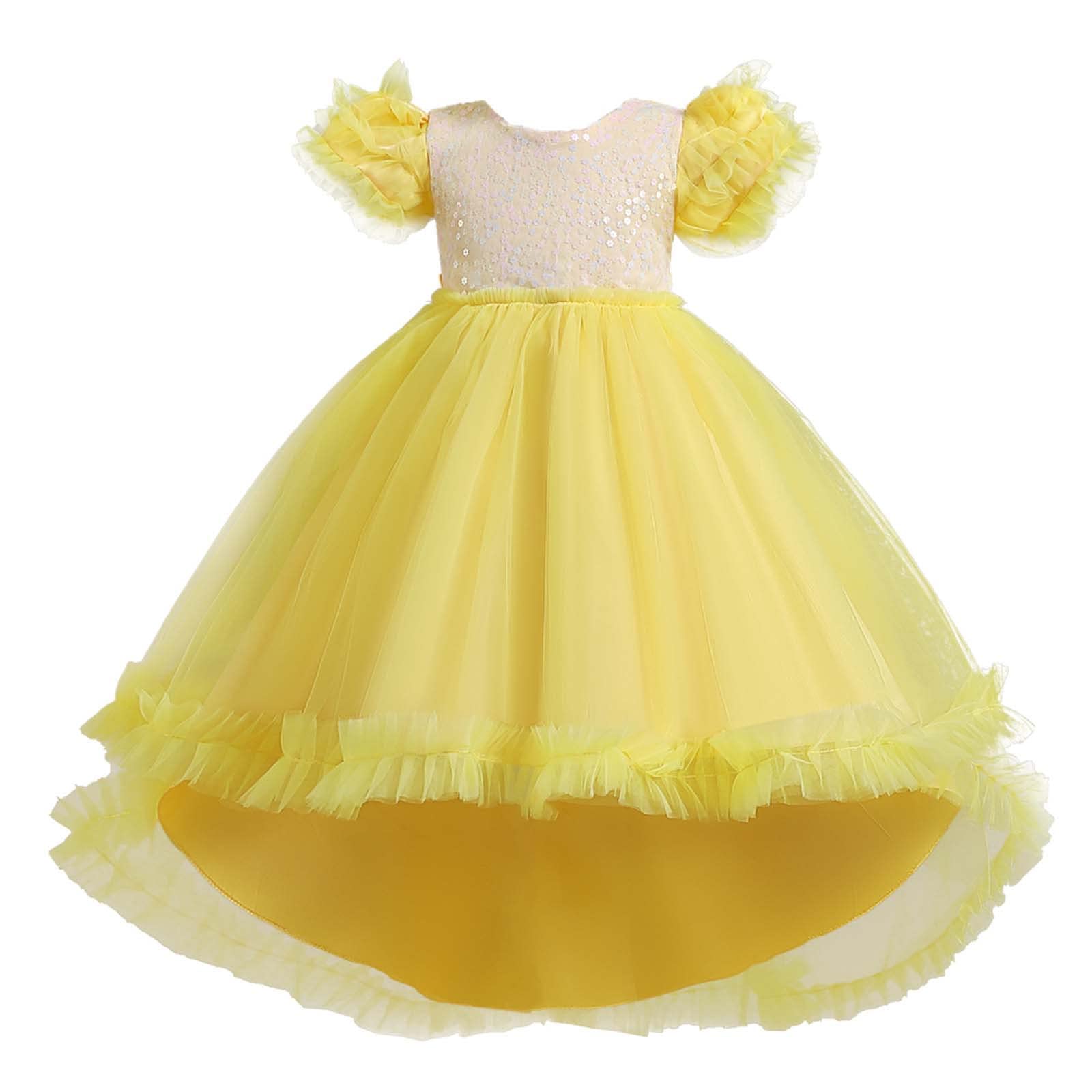 Azrian Girls' Sparkly Sequin Contrast Tulle Dress for Halloween, Cosplay & Masquerade - Elegant Party Outfit for Kids & Toddlers (Perfect for Costume Parties, Pageants & Special Occasions)