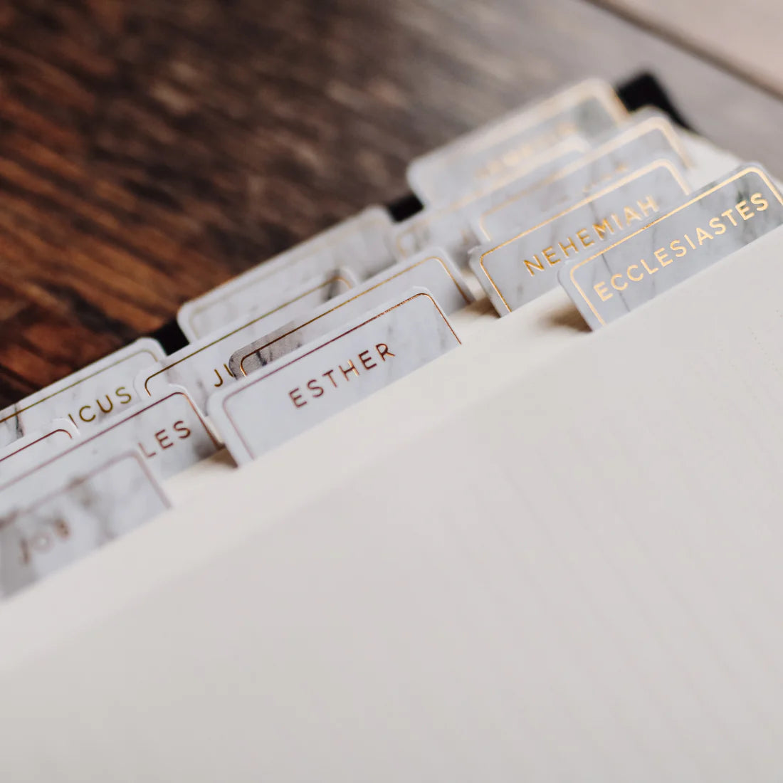 Marble Bible Tabs - Premium Self-Adhesive Index Tabs for Bible Study & Scripture Organization - Perfect for Church, Bible Journaling & Gift Giving