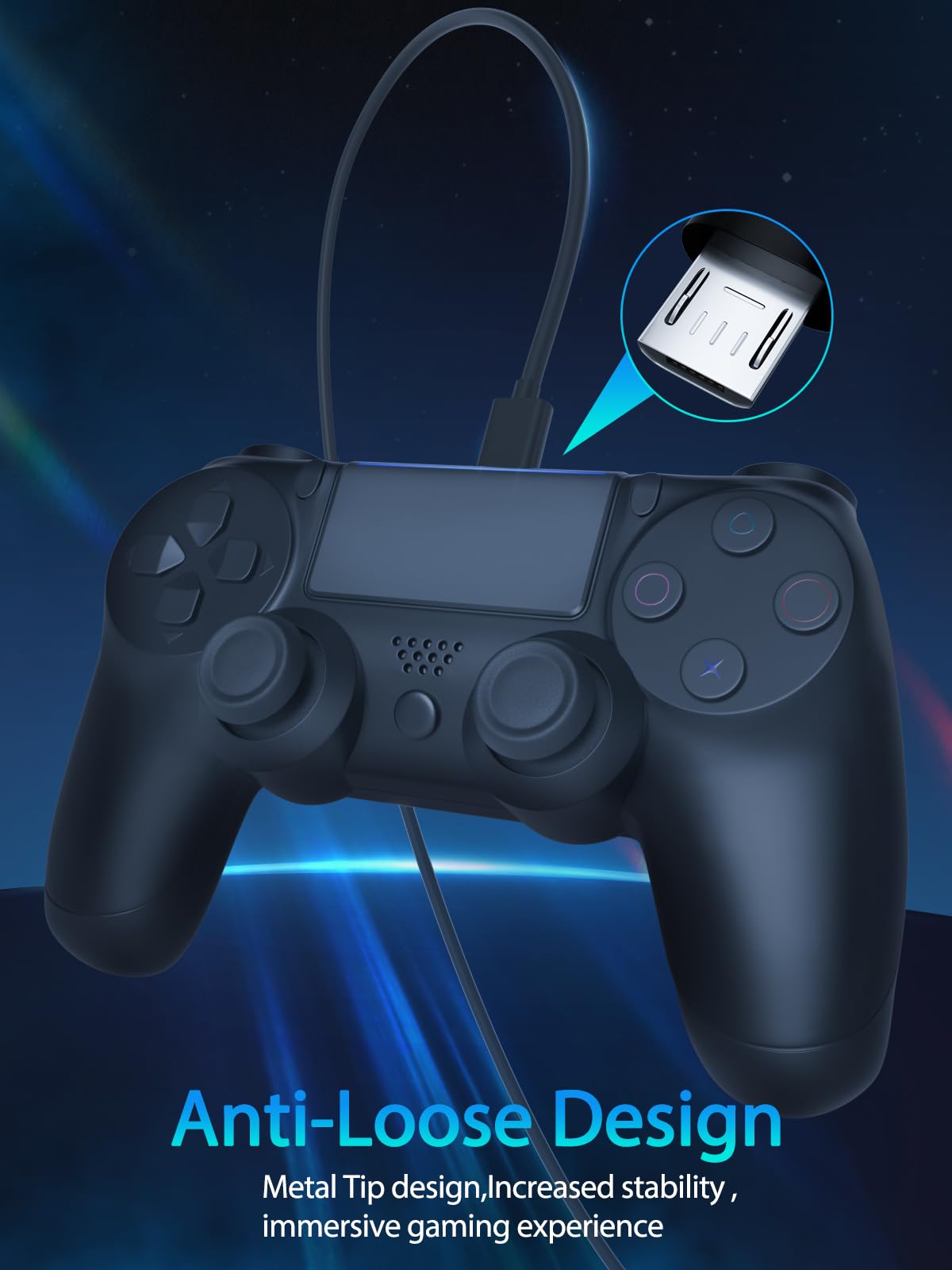 10FT PS4 Controller Charging Cable - Micro USB Cord Compatible with Xbox One S/X, PS4 Slim/Pro, DualShock 4 & Fire Stick - Fast Charging & Data Sync for Gaming Accessories - Perfect for Long Gaming Sessions & Home Entertainment Setup