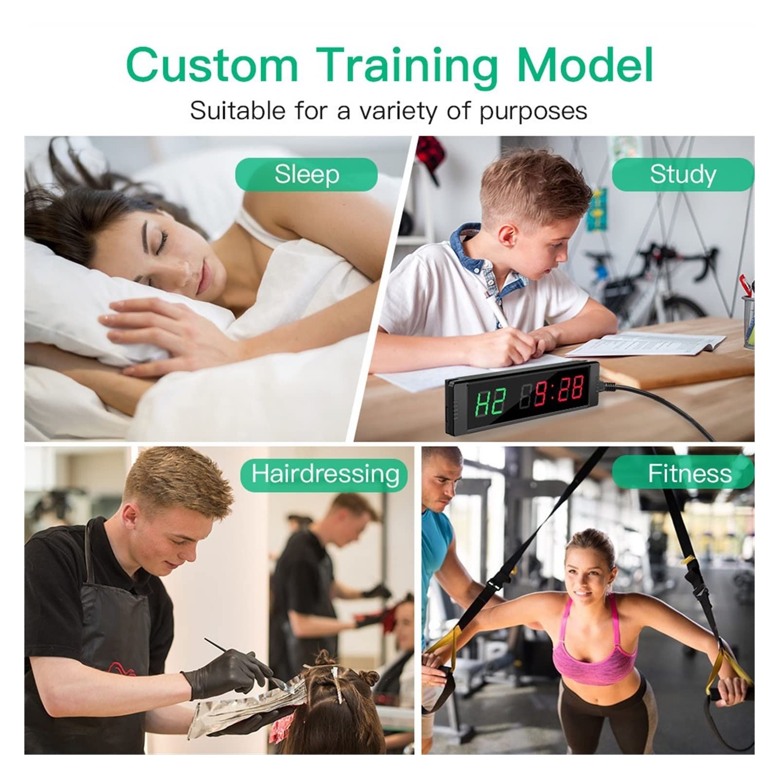 Interval Training Timer with Remote Control - LED Digital Countdown Clock for Gym, Fitness, Garage & Outdoor Sports - Perfect for HIIT, Workouts, and Home Exercise