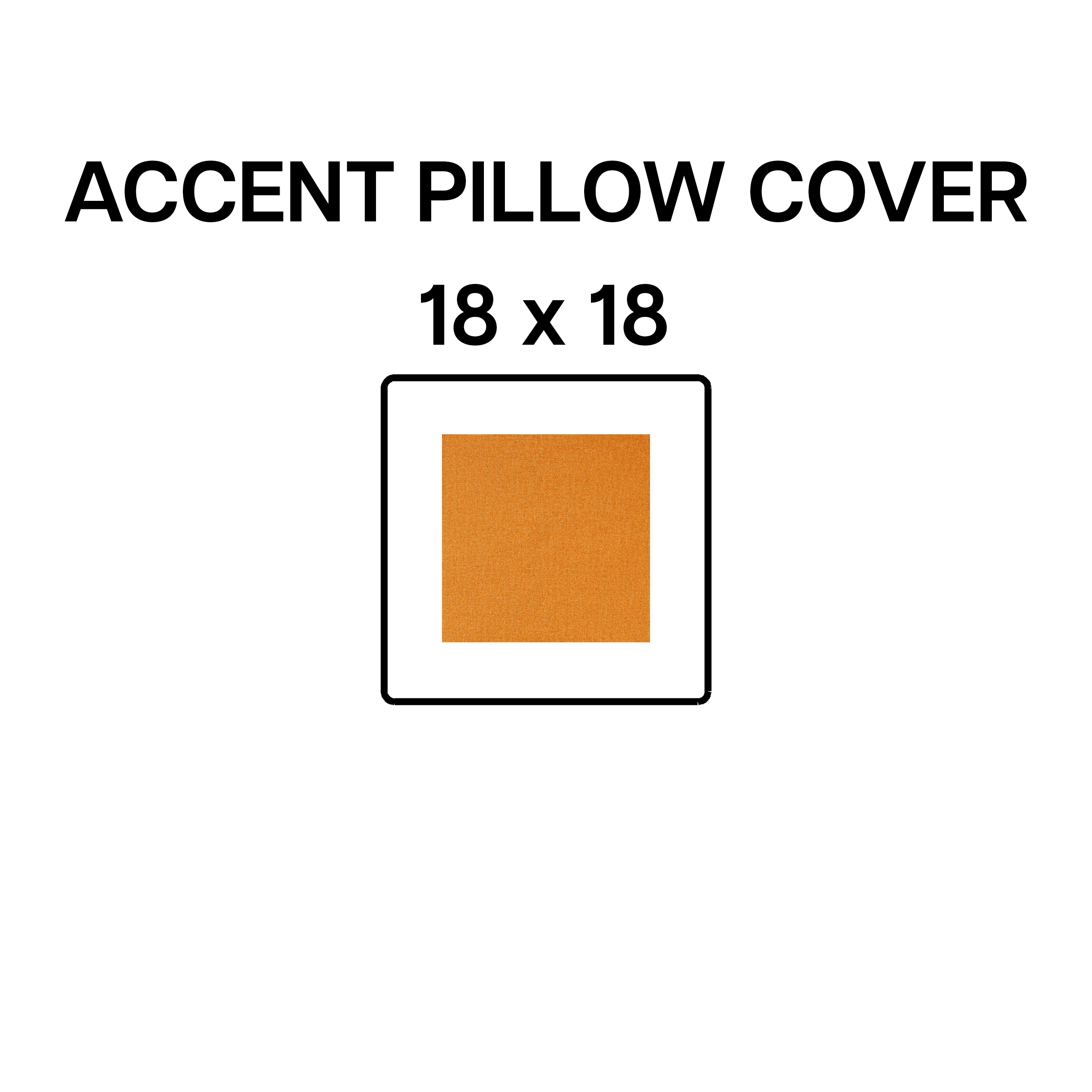18x18 Inch Decorative Tangerine Accent Pillow Cover - Soft Cotton Throw Pillow Case for Sofa, Bed, Couch - BP 641 109 Home Decor