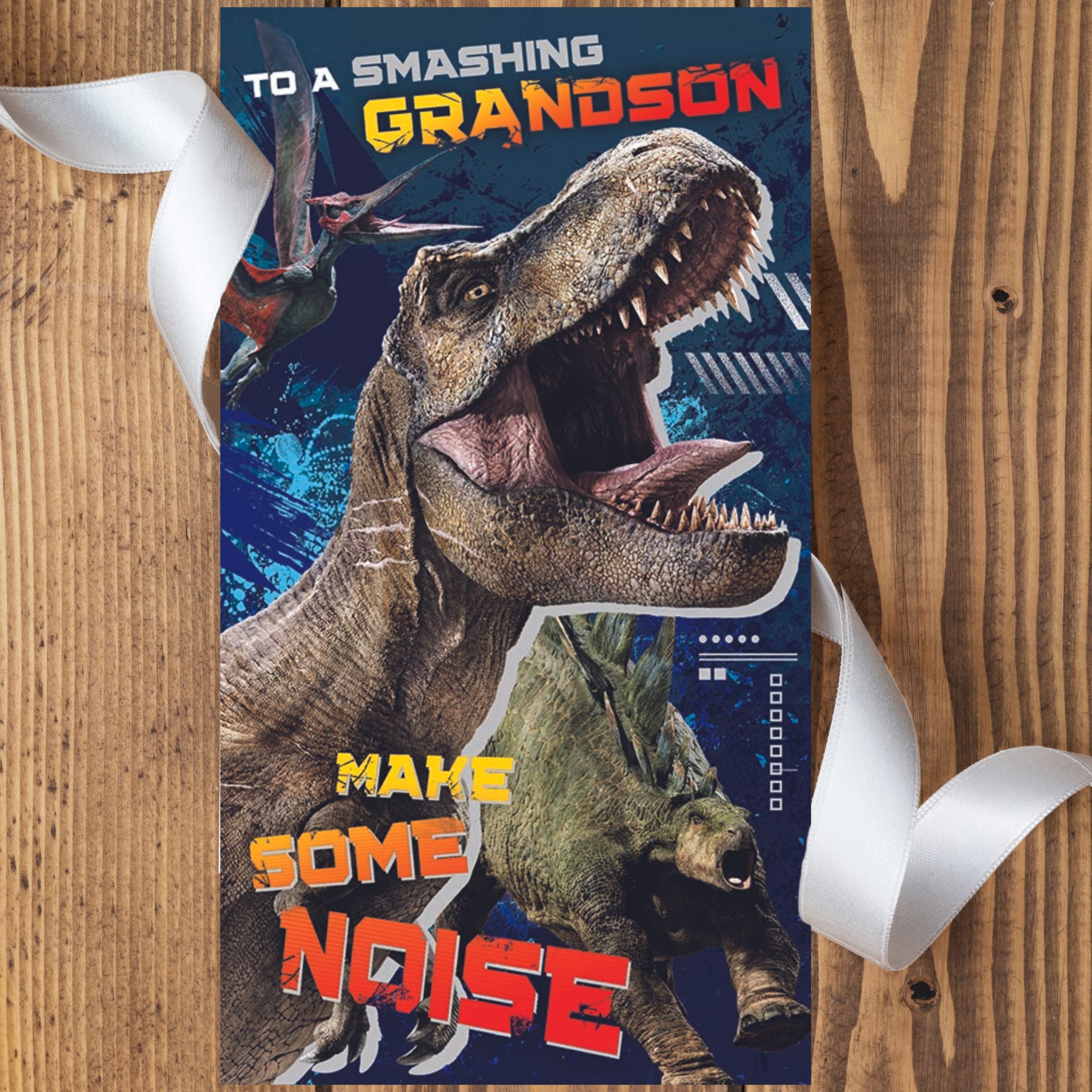 Jurassic World Official Grandson Birthday Card - JW012 | Dinosaur Themed Greeting Card for Grandson's Birthday | Perfect for Kids, Teens & Dinosaur Lovers