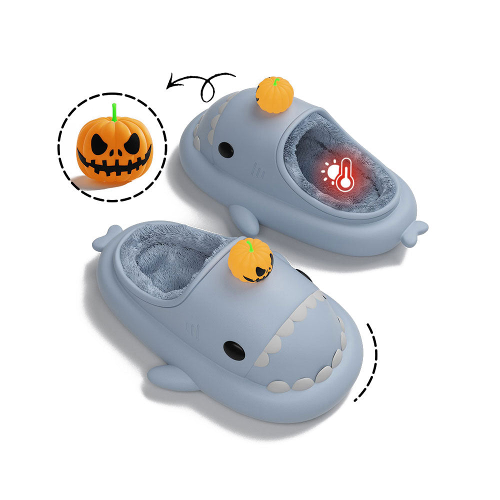 Sharkicks Basic Winter Pumpkin Heel Open Shark Slippers for Women - Cozy House Shoes for Indoor/Outdoor Wear, Perfect Gift for Halloween & Christmas