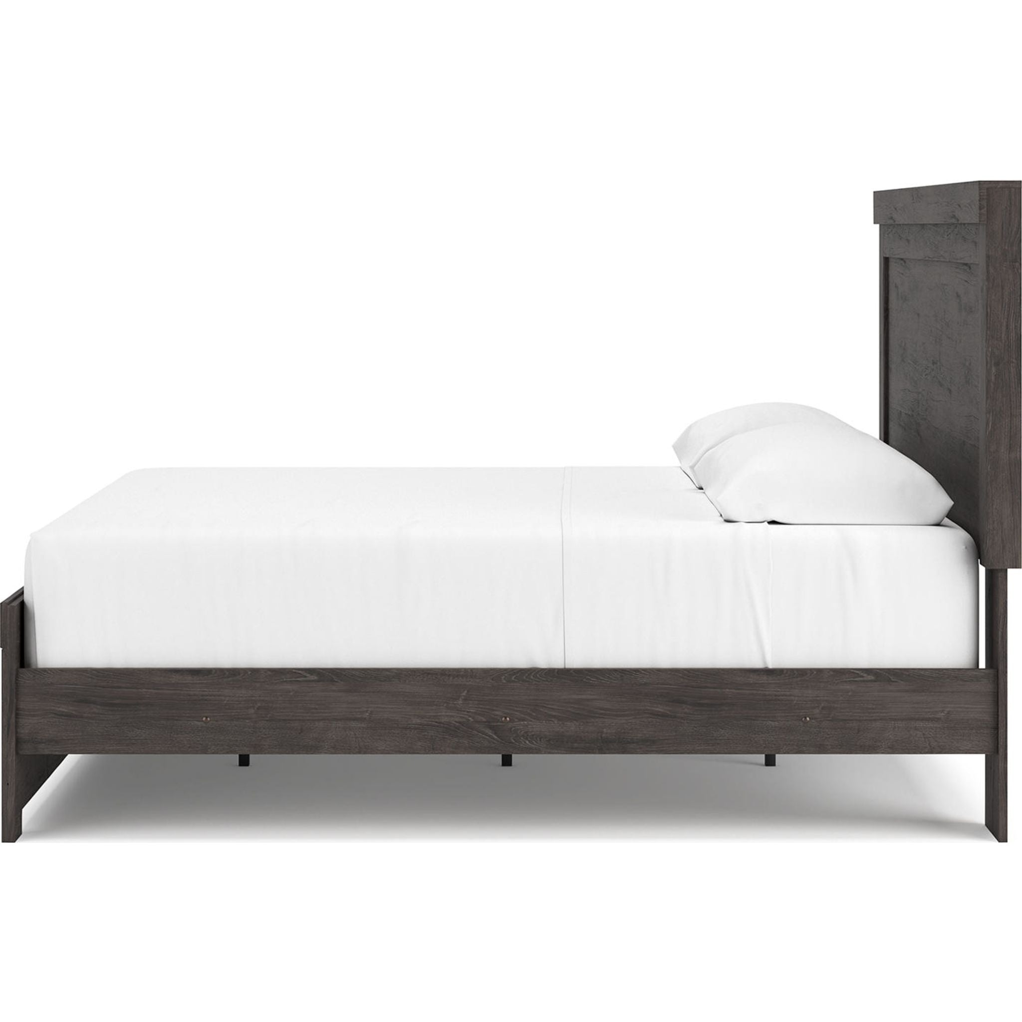 Brinxton King Panel Bed Frame - Charcoal Upholstered Headboard & Footboard - Modern Bedroom Furniture for Master Suite & Guest Room