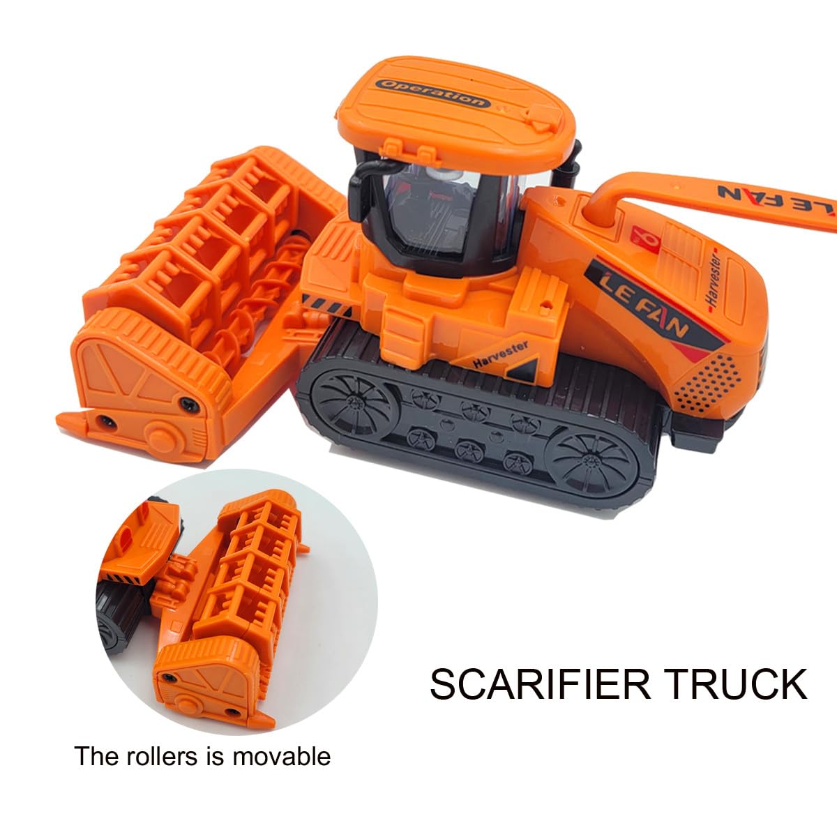 Friction Powered Push and Go Toy Farm Trucks with Trailers - Agricultural Vehicle Toys for Boys & Girls | STEM Learning Toys, Birthday Party Favors, Kids' Pretend Play