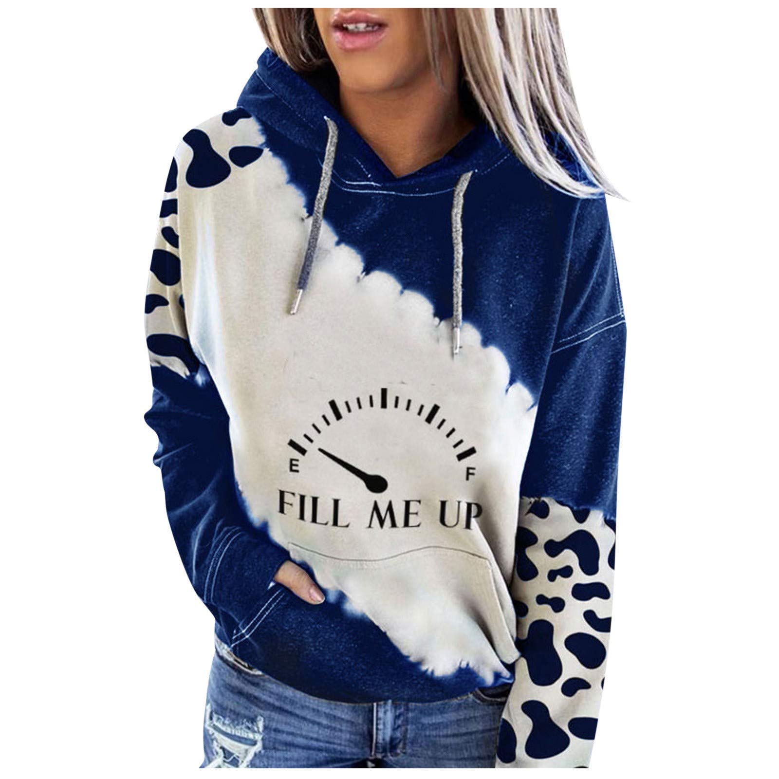 Women's Cute Cow Print Sweatshirt - Long Sleeve Round Neck Casual Top for Everyday Wear | Perfect for Fall Outfits, Coffee Dates & Cozy Weekends