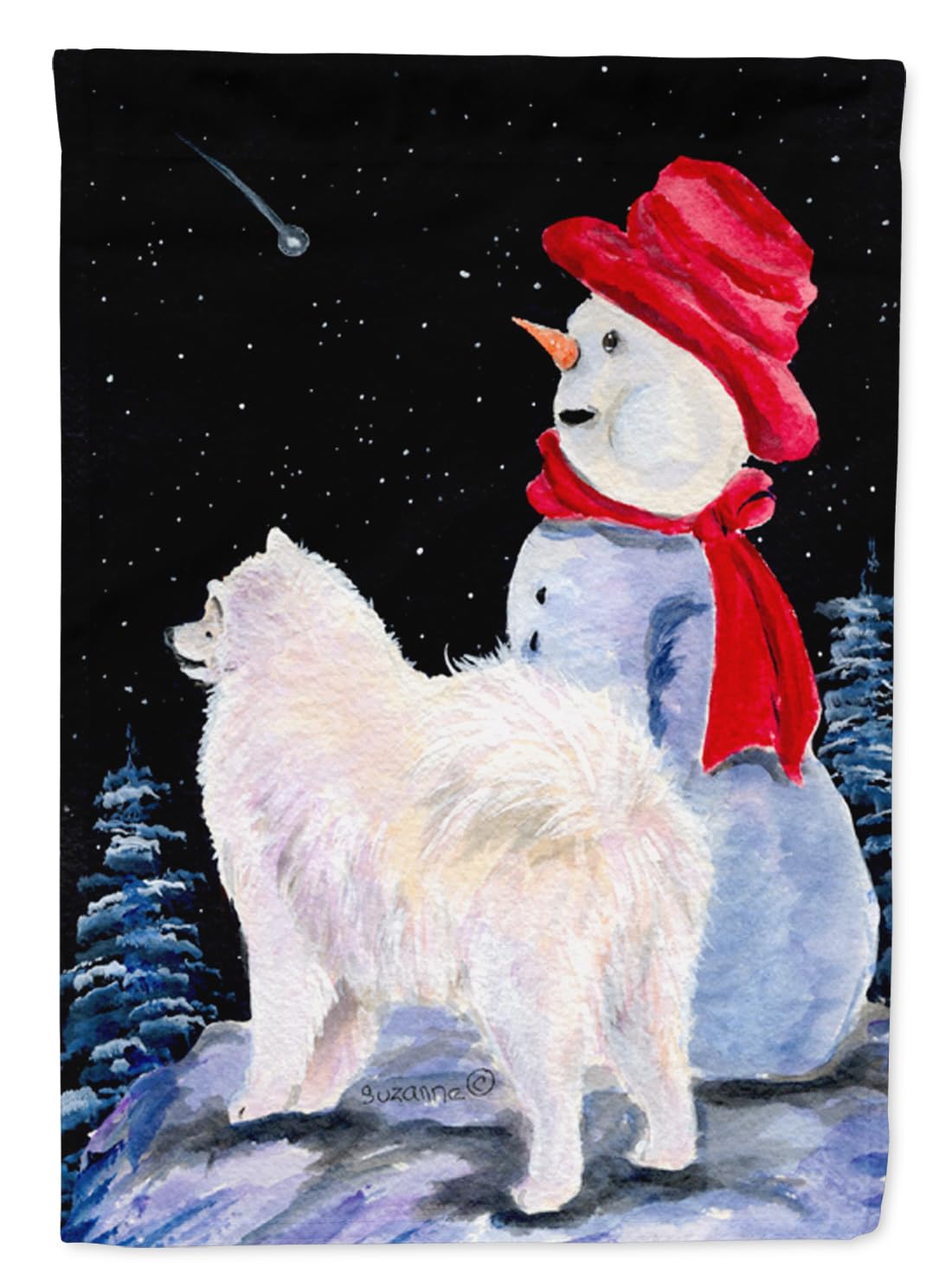 Samoyed Garden Flag - Decorative Yard Banner for Mailbox, Patio & Flower Beds | Weather-Resistant Outdoor Dog Art | Multicolor Dog Lover Gift for Home & Garden Decor