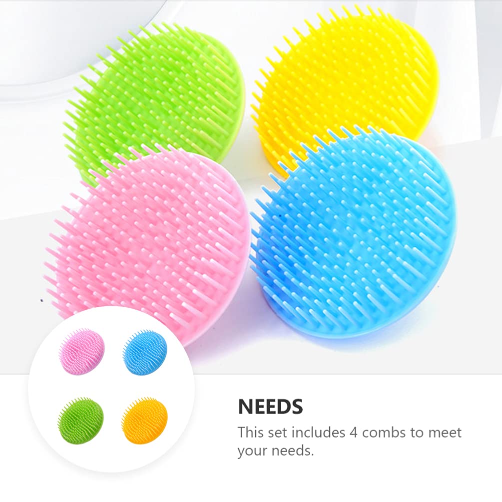 4-Piece Shampoo Brush Set - Scalp Massager & Hair Cleaning Brush for Dandruff Removal, Head Massage & Hair Washing - Perfect for Relaxation, Deep Cleansing & Improved Hair Health at Home or Salon