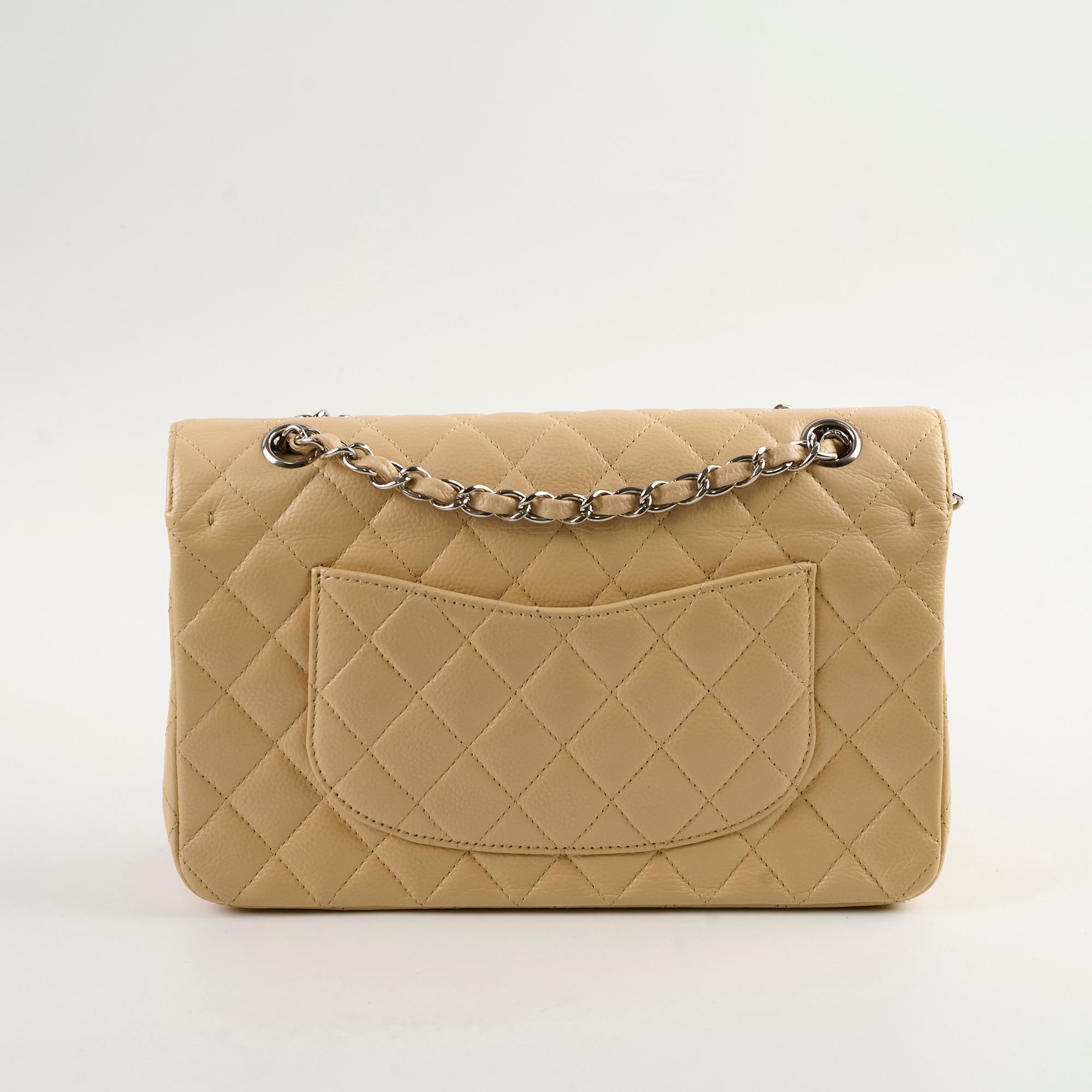 Chanel Medium/Large Caviar Double Classic Flap Bag in Beige - Luxury Handbag for Women, Perfect for Work, Parties & Everyday Use