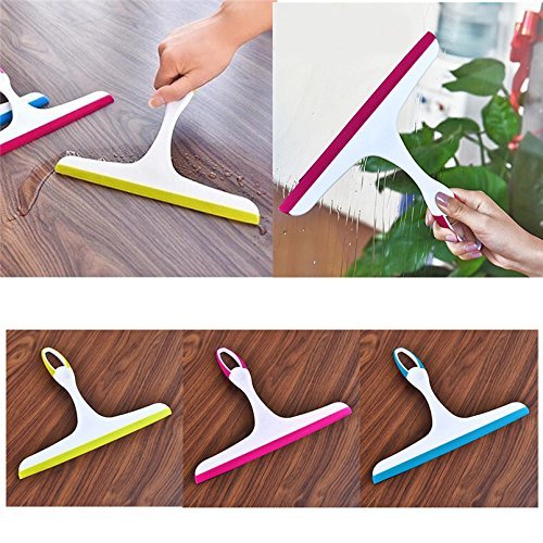 2-Pack Multi-Color Kitchen Squeegee Wiper Set - Dishwasher Safe Silicone Scraper for Windows, Shower Glass & Countertops Cleaning