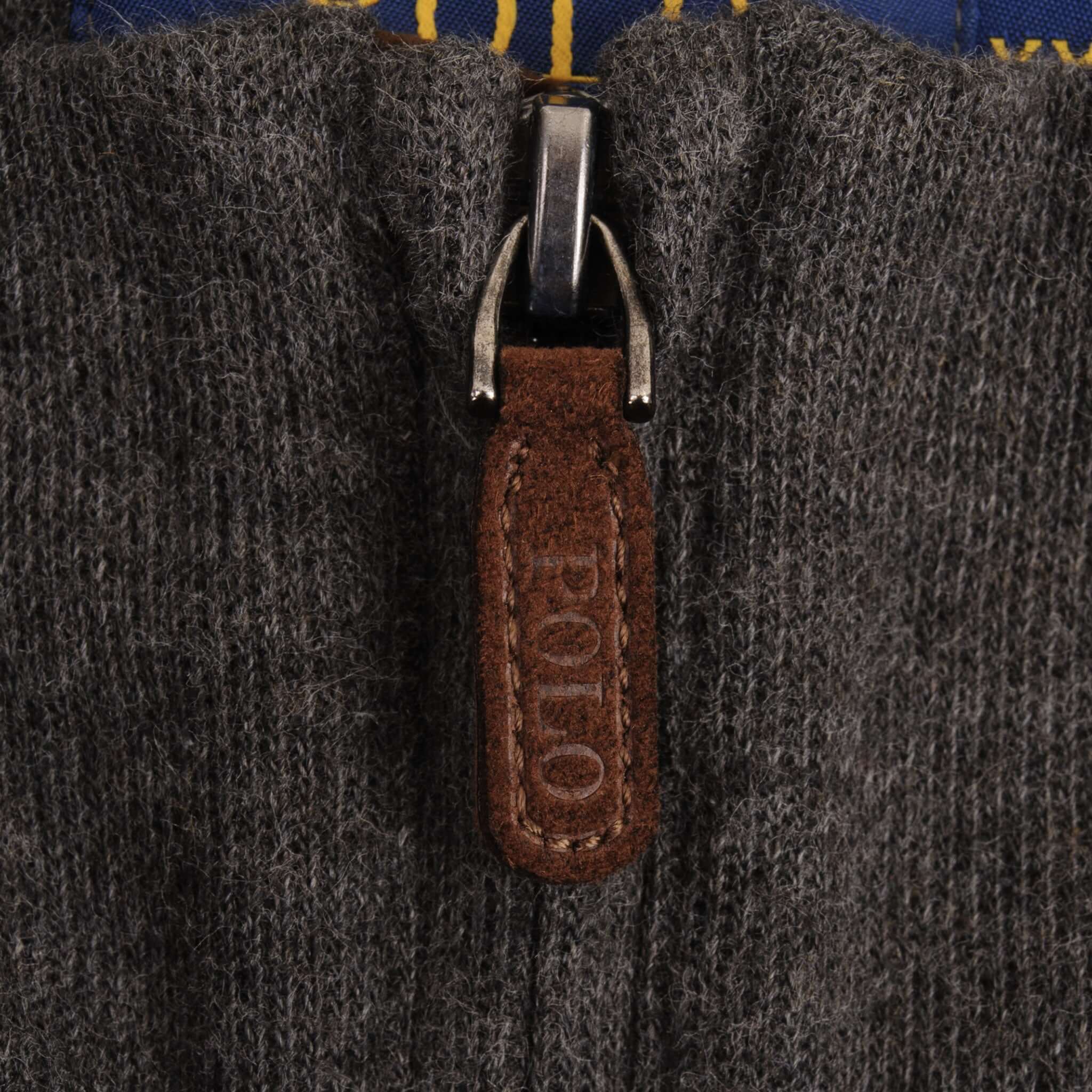 POLO RALPH LAUREN Men's Dark Grey Quarter Zip Sweater | Size 2XL | Casual Pullover for Work & Outdoor Activities