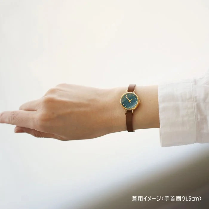 Elegant Azurite Women's Wristwatch - Japanese Handmade Green & Blue Watch for Daily Wear, Office & Special Occasions