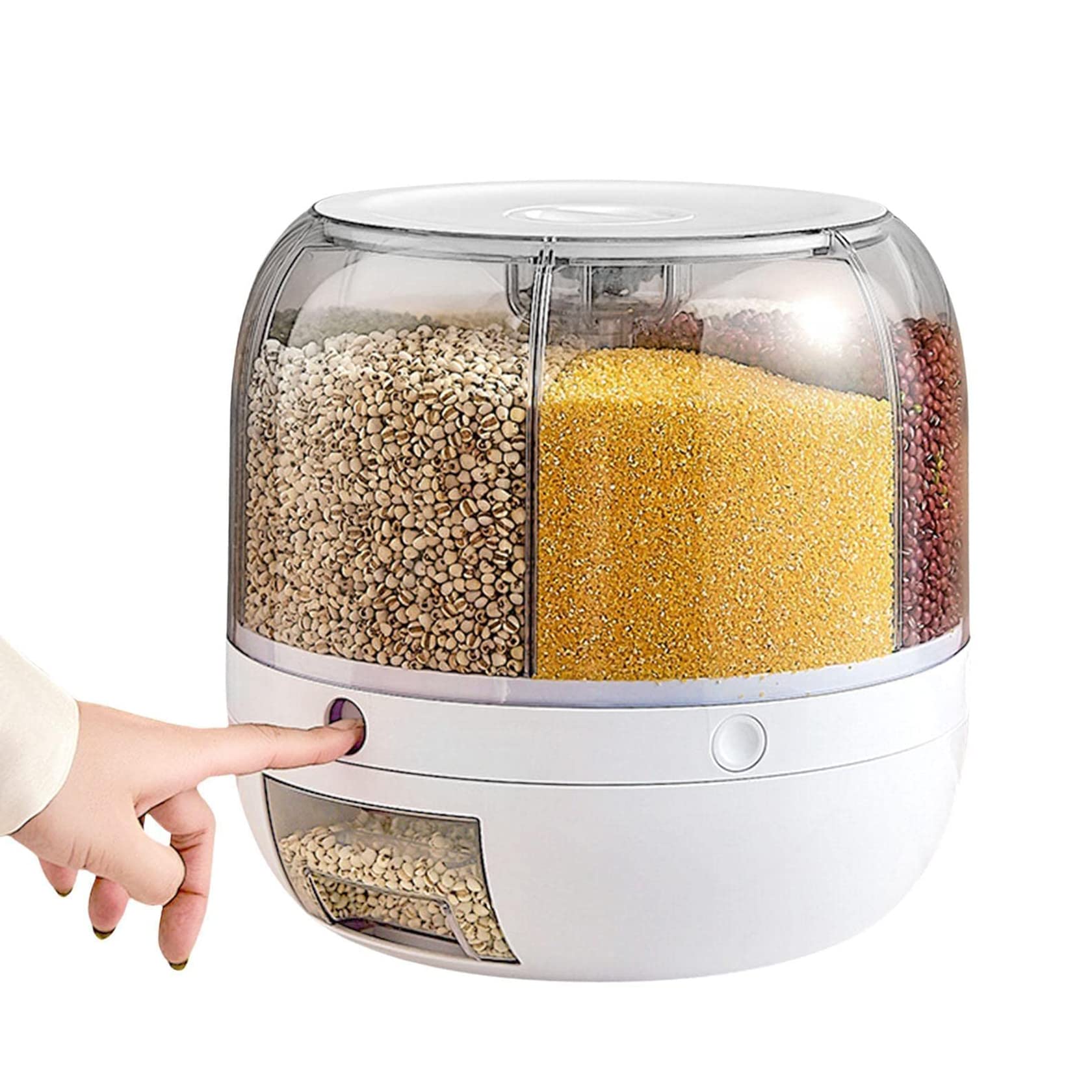 NSMYOOK 22Lb Heavy Duty Transparent PP Rice Dispenser - Airtight Sealed Rice Storage Container with Lid for Pet Food & Grains - Perfect for Kitchen, Pantry & Cat Food Organization