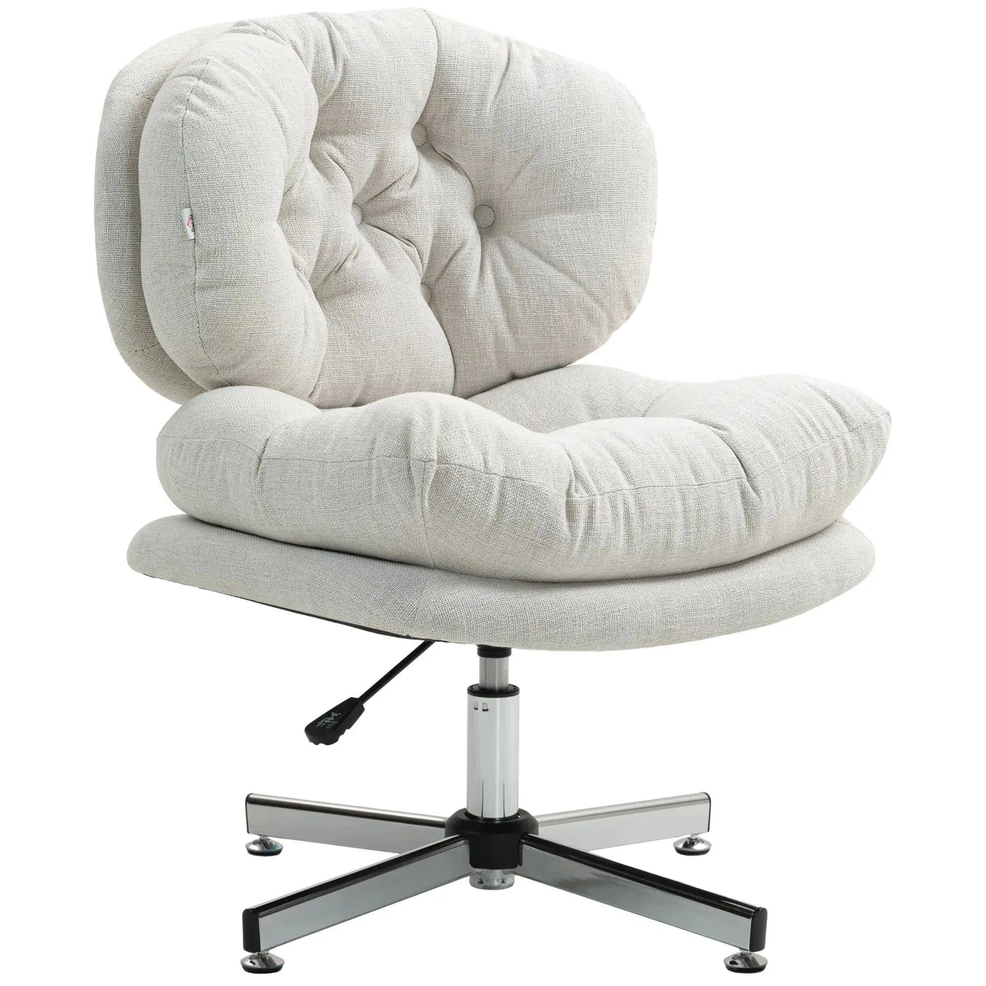 Ergonomic Armless Office Chair with Wide Padded Seat - Adjustable Height Task Chair for Home & Office - Available in Black & Gray - Perfect for Small Spaces, Conference Rooms & Waiting Areas