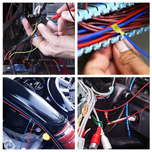 TICONN 480Pcs T Tap Wire Connectors - Quick Splice Electrical Terminals for Automotive, Home & DIY Wiring Projects - Includes Convenient Storage Case (480Pcs) - Perfect for Car Audio Installation, LED Light Wiring & Electrical Repairs