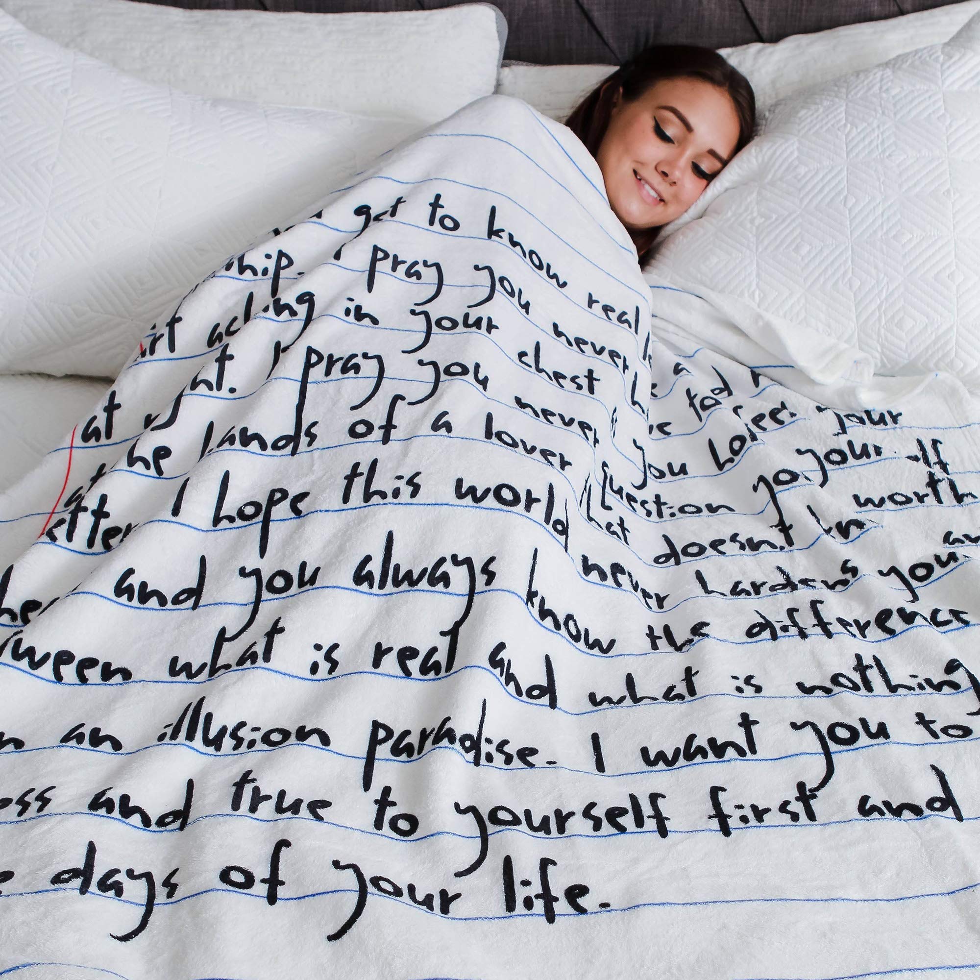 Personalized Letter Blanket - Custom Fleece Throw Blanket with Handwritten Love Letter - 50