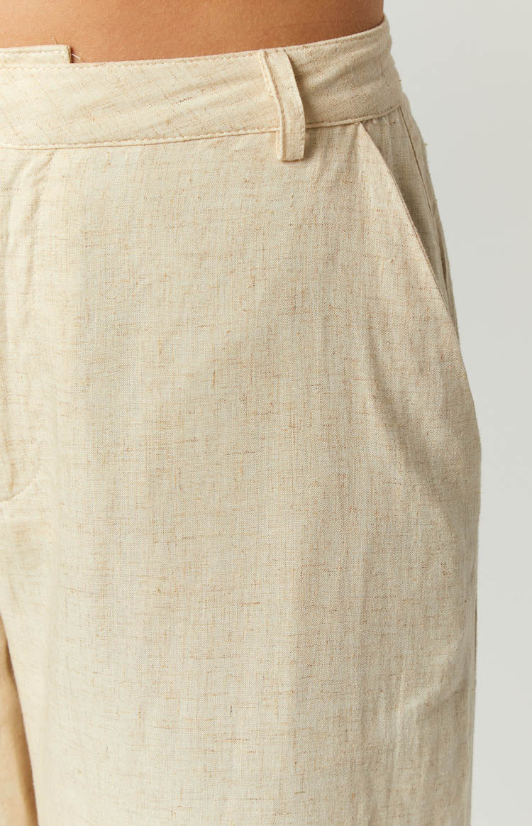 Premium Cabo Cream Linen Blend Pants for Women - Comfortable & Breathable Summer Trousers - Perfect for Beach Vacations, Casual Outings & Resort Wear