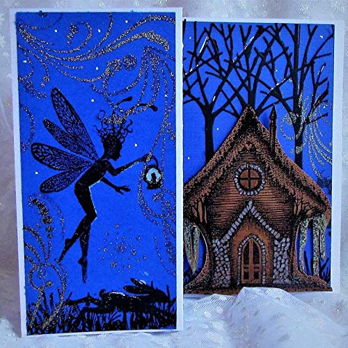 2pcs Jungle Fairy Girl & Mermaid Clear Stamps Set for Card Making, Scrapbooking, DIY Crafts - Forest Cabin Design for Handmade Cards, Photo Albums, Embossing & Paper Decorations - Perfect for Birthday Invitations, Wedding Stationery & Memory Books