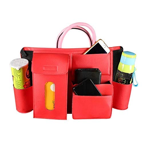 HWZ Car Seat Back Organizer - PU Storage Bag with Multi-Pockets for Road Trips & Travel