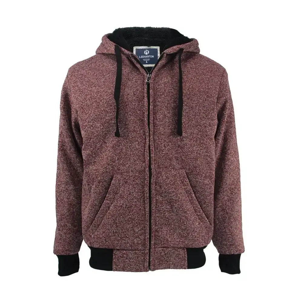 Men's Warm Sherpa Lined Hoodie - Soft Fleece Pullover with Kangaroo Pocket for Winter Outdoor Activities & Casual Wear