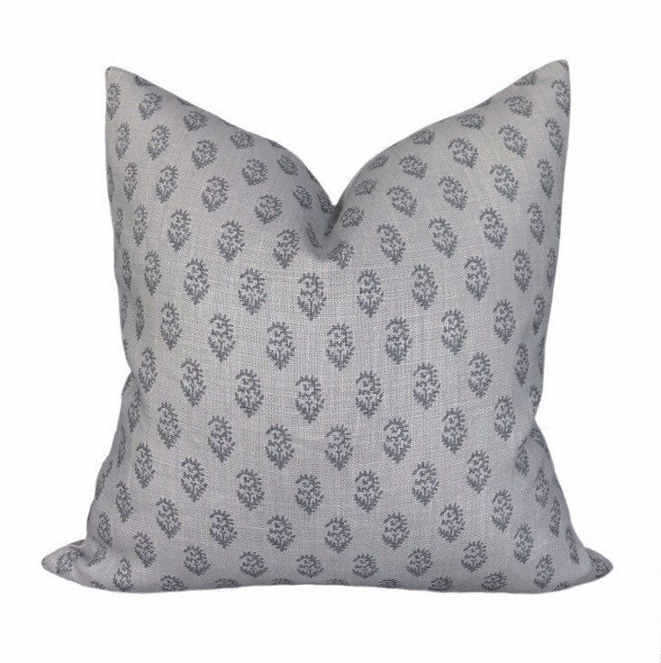 Peter Dunham Designer Rajmata Pillow Cover in Ash Gray - Ready to Ship | Luxury Home Decor for Living Room & Bedroom