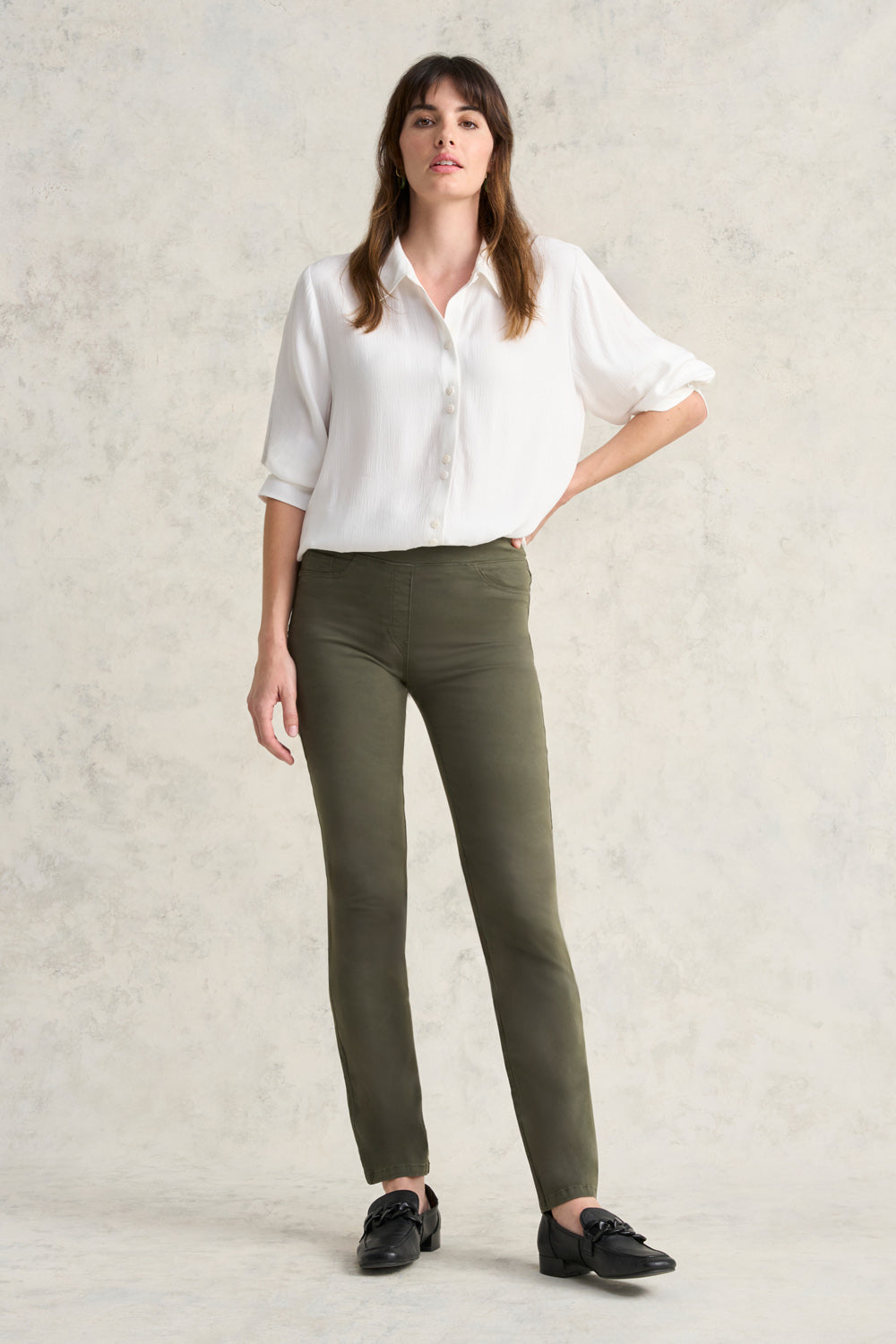 Bengajean® Straight Leg Jeans for Women - Dark Olive Wash, Comfortable & Stylish Slim Fit Denim Pants for Casual Wear, Office, and Everyday Outfits