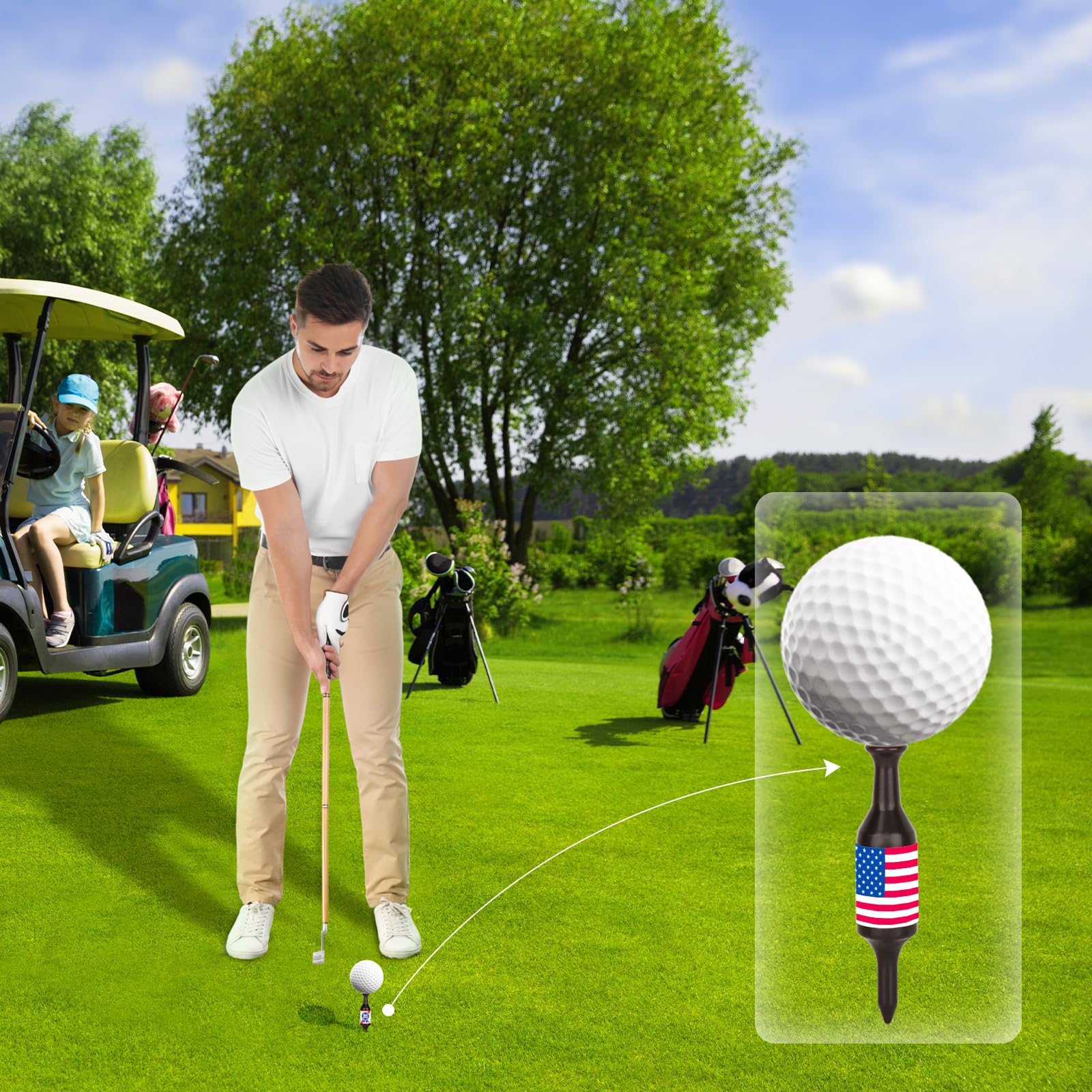 Premium Golf Tees Set of 12 - Durable Plastic Golf Accessories (3.54