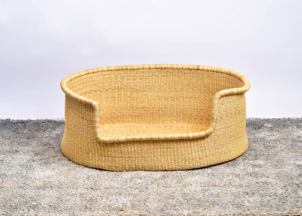 3 Inch Thick Mattress Dog Bed - Handwoven Wicker Puppy Basket Bed - Eco-Friendly Handmade Pet Furniture for Small to Medium Dogs | Perfect for Living Room, Bedroom & Pet-Friendly Spaces