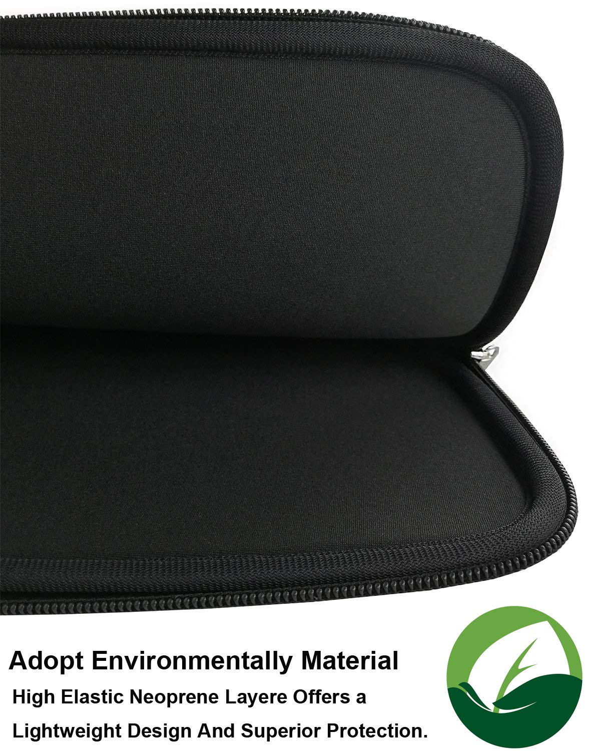 Naukay 13-13.3 Inch Neoprene Laptop Sleeve Case - Shockproof & Water Resistant Protective Cover for MacBook Pro, MacBook Air, Notebook Computers - Lightweight & Slim Design for School, Office, Travel (Black)