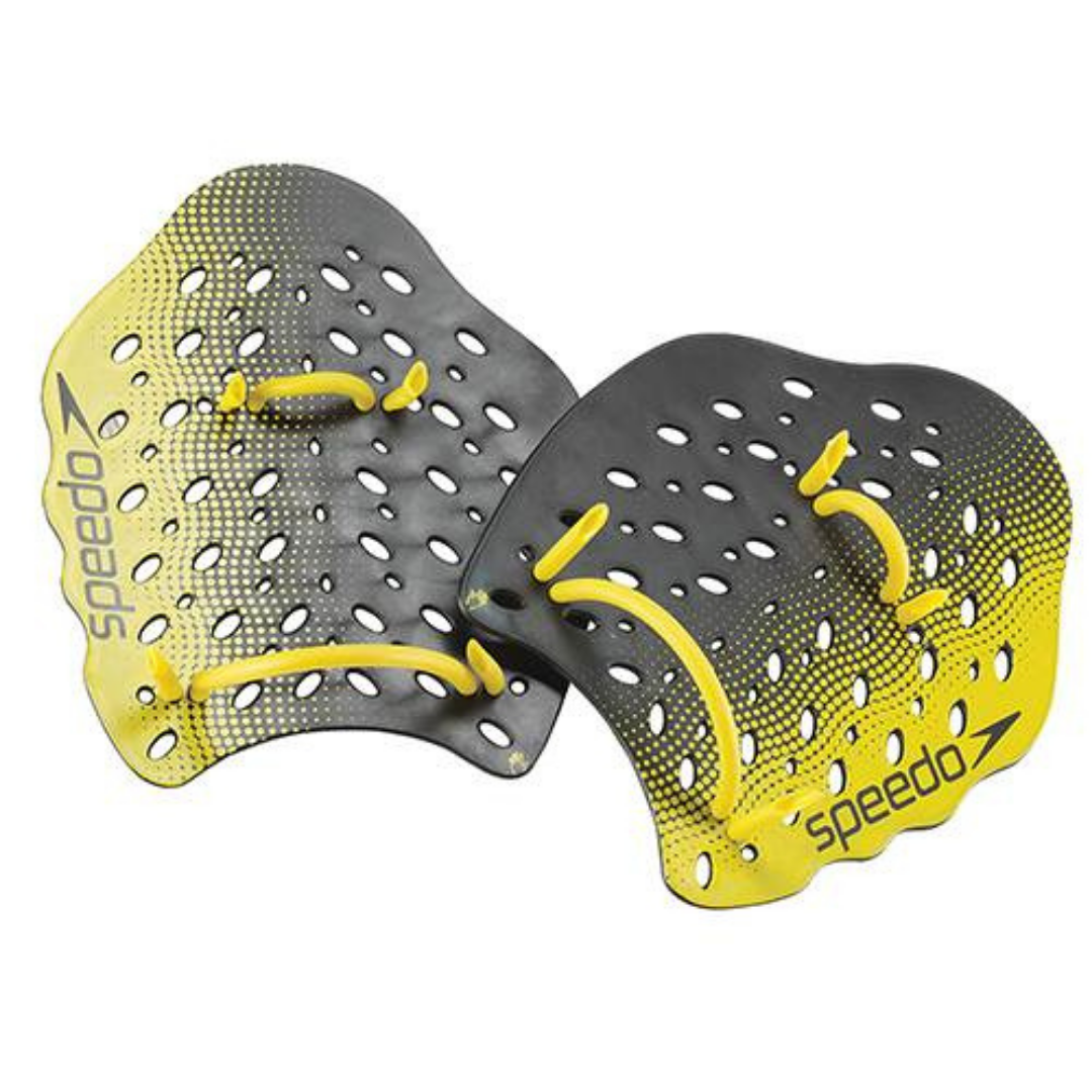 Speedo Power Paddle Plus Swim Training Paddles - Professional Hand Paddles for Swimming Workouts, Improve Stroke Technique & Strength - Perfect for Pool Training, Competitive Swimmers & Water Fitness