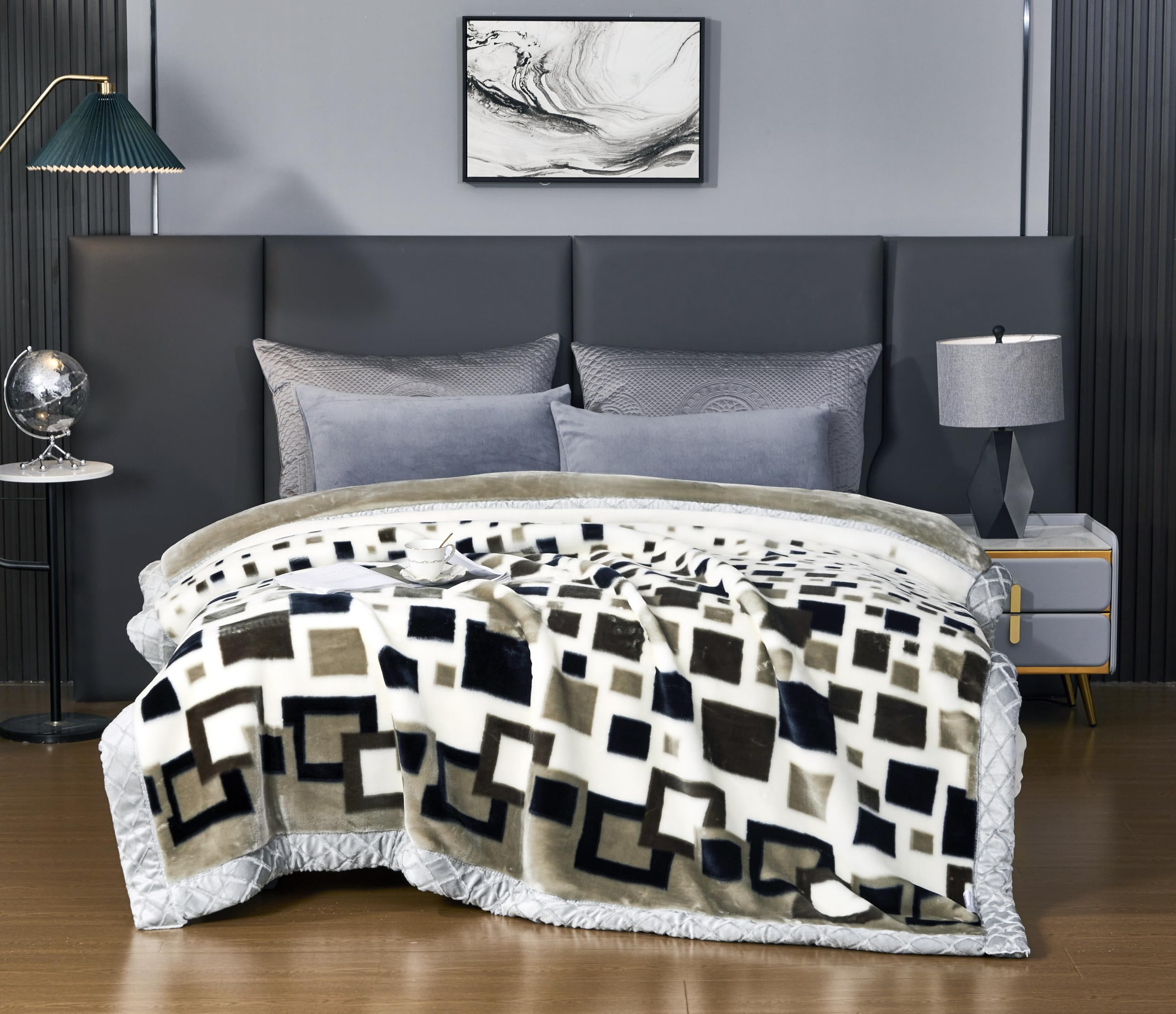 LGYKUMEG Korean Mink Blanket - Ultra Soft & Warm 2-Ply Reversible Fleece Blanket (71