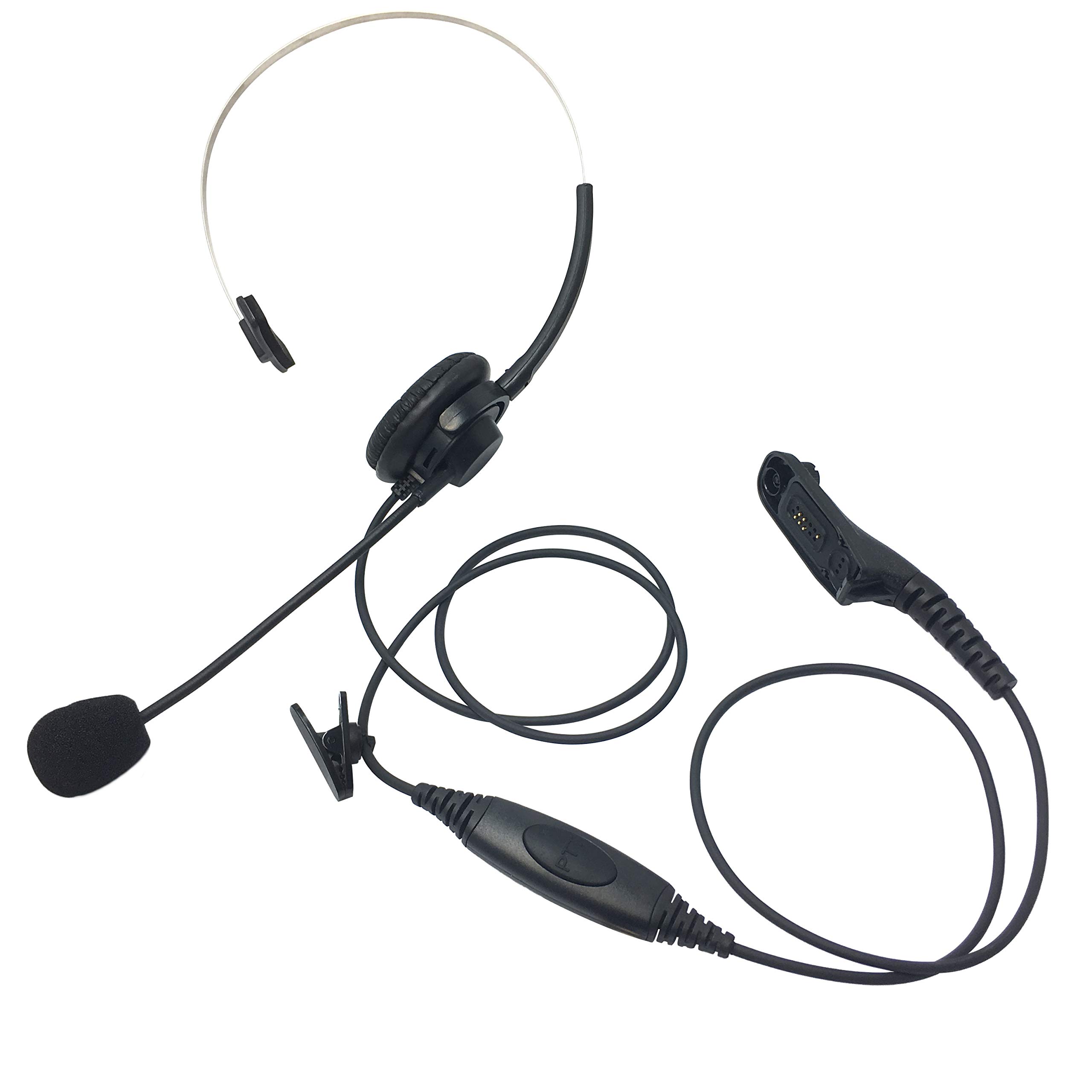 PROMAXPOWER Lightweight Two-Way Radio Headset with Boom Mic - Compatible with Motorola DP3401, DGP8050, APX6000XE, MTP850 - Ideal for Construction, Security & Outdoor Activities
