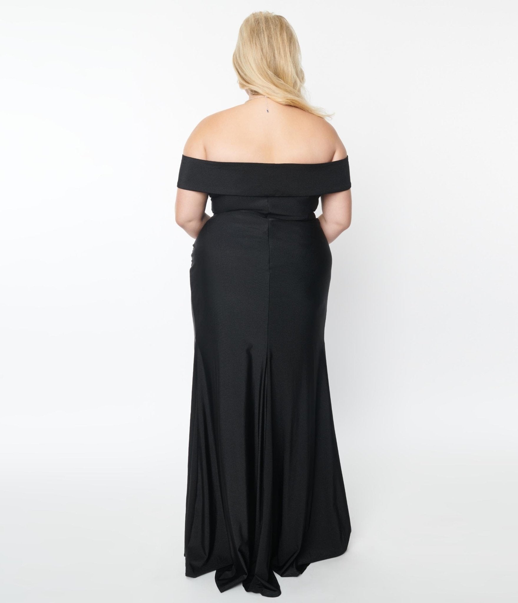 Elegant Plus Size Black Off The Shoulder Maxi Dress for Women - Perfect for Weddings, Parties & Special Occasions