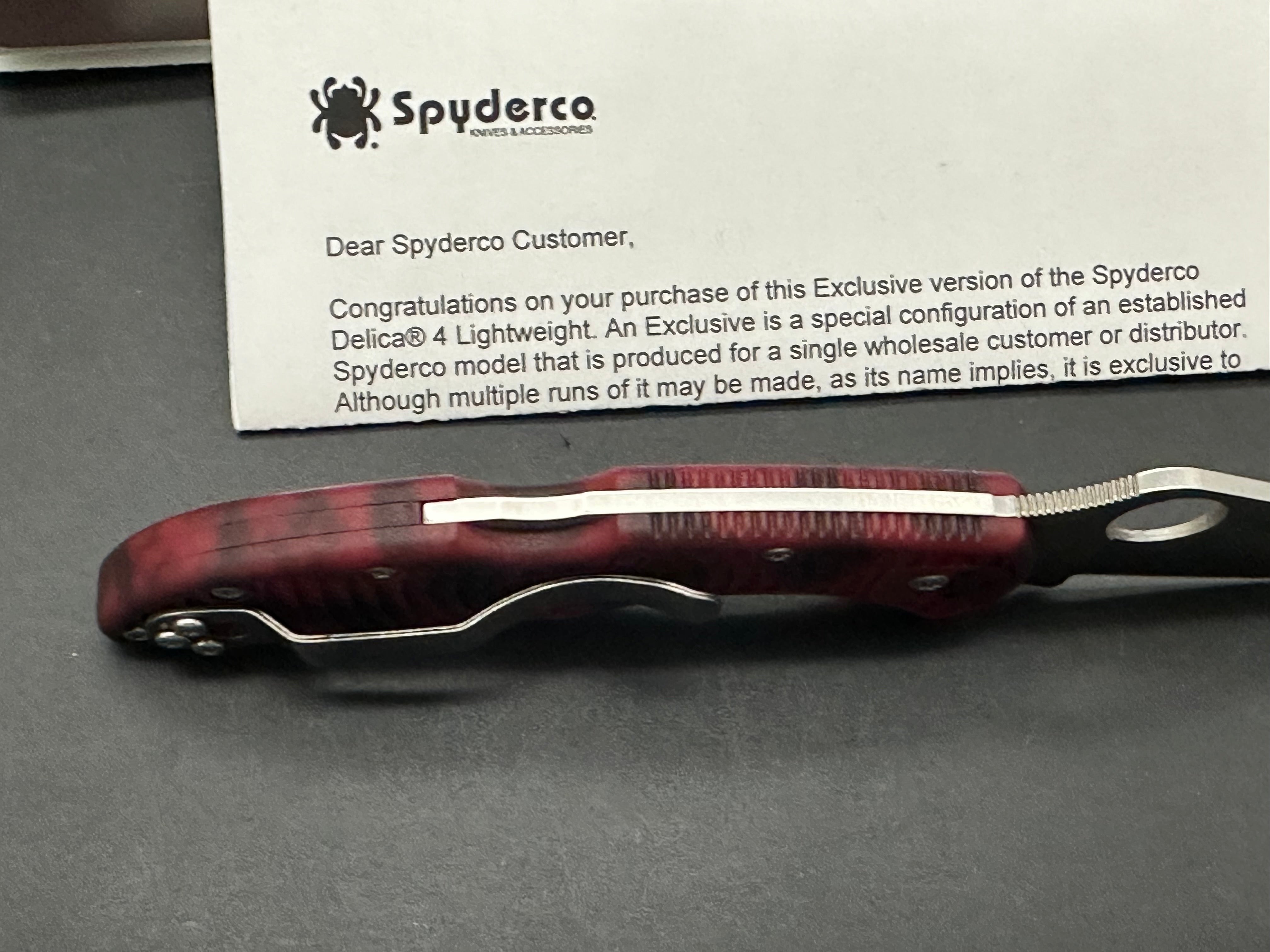 Spyderco Delica 4 Folding Knife - FRN Handle, Red/Black Zome Pattern (DLT Trading Exclusive) | EDC, Outdoor, Camping & Everyday Carry Pocket Knife