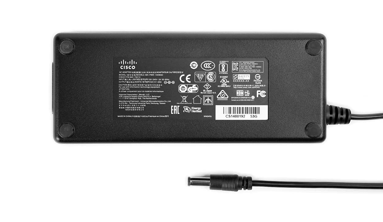 Cisco Meraki 90W AC Power Adapter Replacement for MX65 & MX65W [MA-PWR-90WAC] - Compatible with Network Security Appliances for Office & Enterprise Use