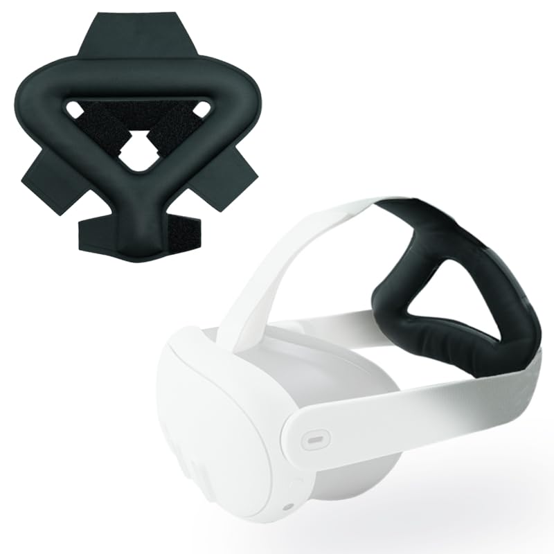 BeisDirect Comfortable Head Cushion & Back Padding for Meta Quest 3 VR Headset - Soft Head Strap Pad Accessory (Black) - Perfect for Extended Gaming & Immersive VR Experiences
