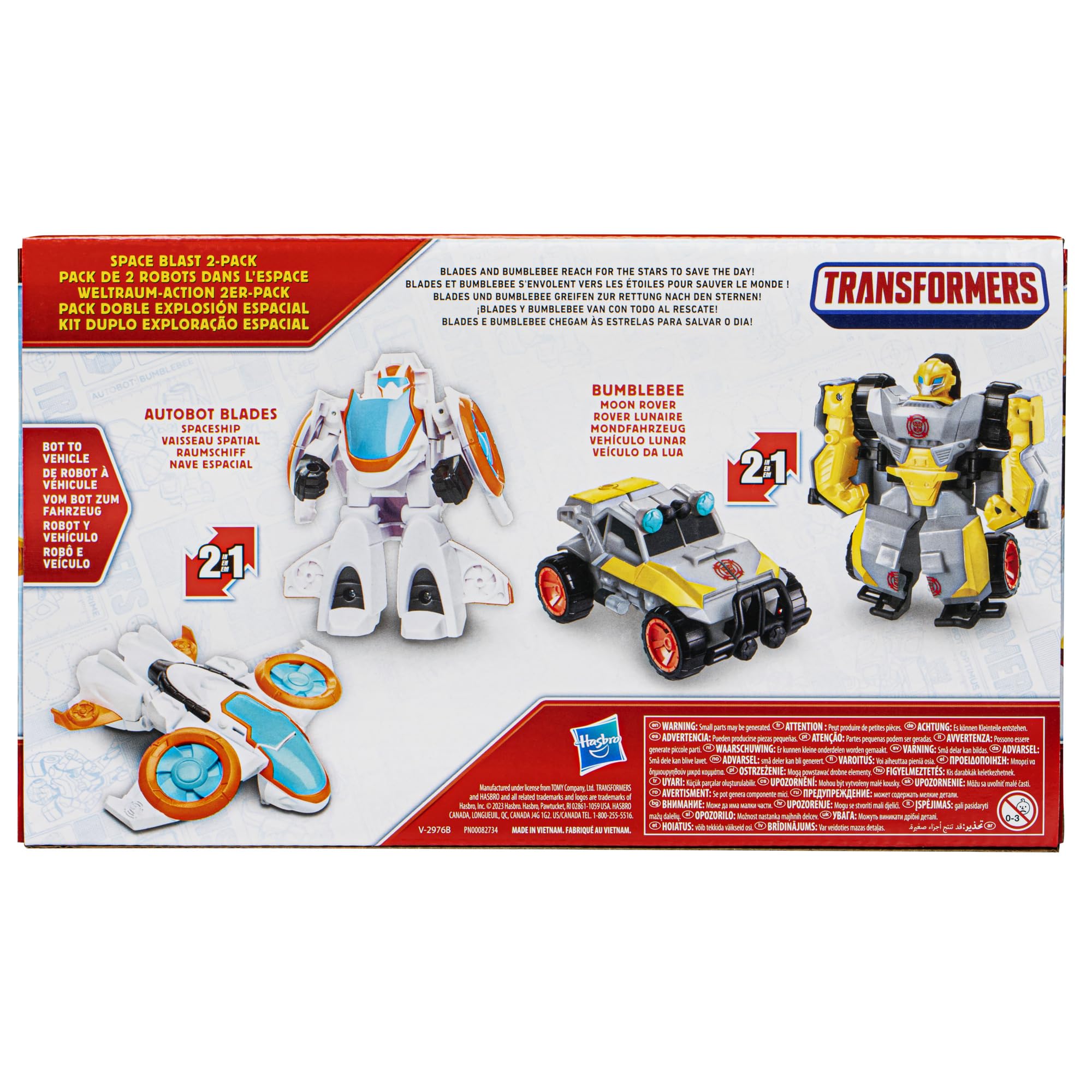 Transformers Toys Space Blast 2-Pack - Bumblebee & Autobot Blades 4.5-Inch Action Figures for Kids Ages 3+ | Amazon Exclusive Robot Toys | Perfect for Playtime, Collecting & Birthday Gifts