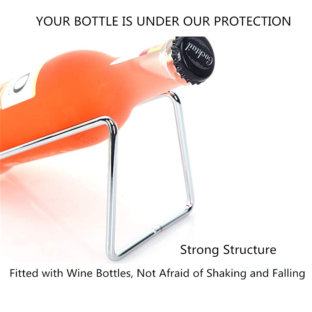 Premium Stainless Steel Wine Rack Set of 6 - Modern Single Bottle Holder for Kitchen, Bar & Dining Room - Elegant Wine Storage Solution for Wine Enthusiasts & Home Entertaining