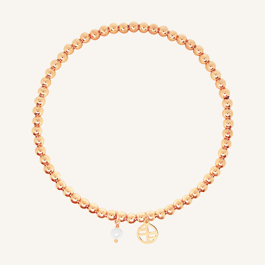 Pearl Staple Bracelet with Stone of Potential - Elegant Beaded Jewelry for Women, Gift for Her - Perfect for Weddings, Parties & Everyday Wear