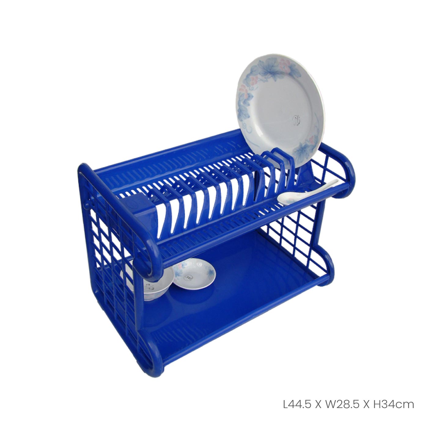 DIKE 2-Tier Dish Drainer with Drip Tray - Space Saving Kitchen Organizer for Countertop, Sink or Cabinet - Perfect for Small Apartments & Compact Kitchens