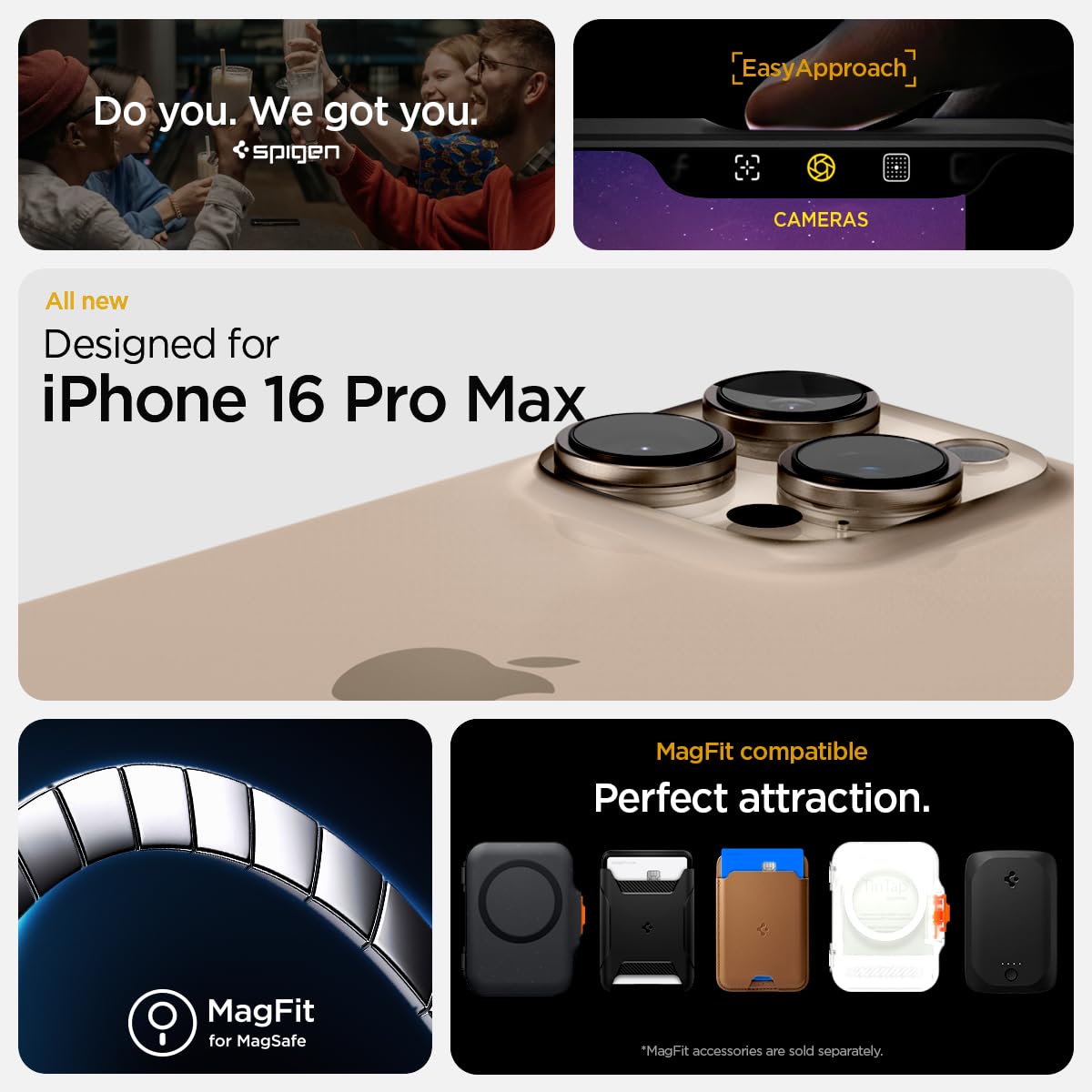 Spigen Tough Armor (Ai) MagFit iPhone 16 Pro Max Case with Camera Control Button Cover & Kickstand | Military-Grade Protection | Magsafe Compatible | Metal Slate | Perfect for Outdoor Adventures & Daily Protection