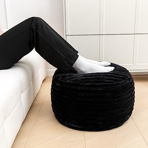 Black Pouf With Filler