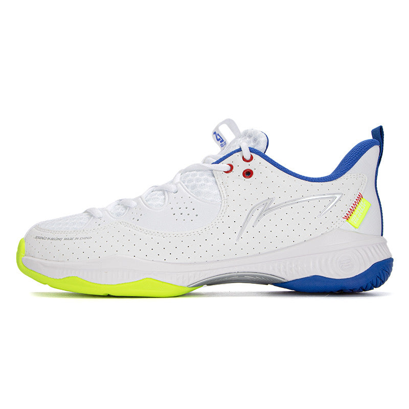 Li Ning HALBERD III LITE Unisex Badminton Shoes - White/Clear Blue - Lightweight Court Shoes for Men & Women - Perfect for Badminton, Tennis & Indoor Sports